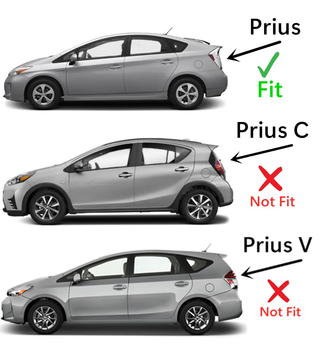 Driver Left Side Front Door Window Door Glass Compatible with Toyota Prius 4 Door Hatchback 2010-2015 Models