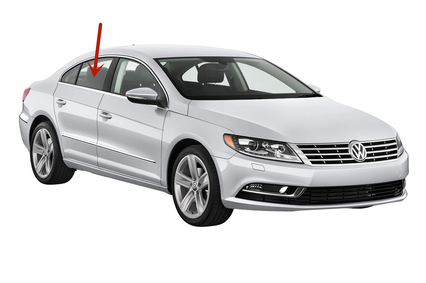 Passenger Right Side Rear Door Window Door Glass Compatible with Volkswagen CC 2010-2017 / Passat CC 2009 Modes