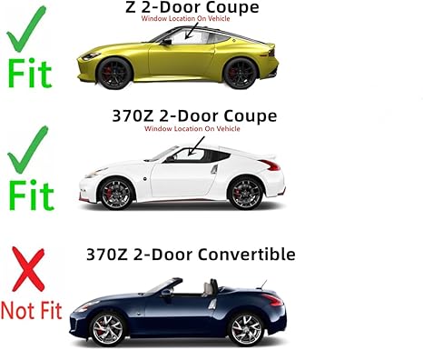 Driver Left Side Door Window Door Glass Compatible with Nissan 370Z 2 Door Coupe 2009-2020 / Z 2023-2025 Models