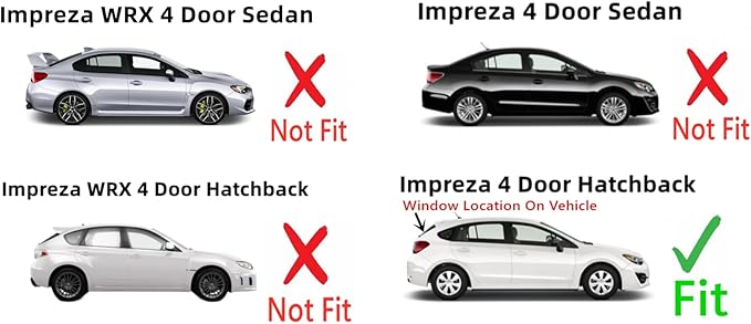 Heated Back Window Back Glass Compatible with Subaru Impreza 4 Door Hatchback 2012-2016 Models