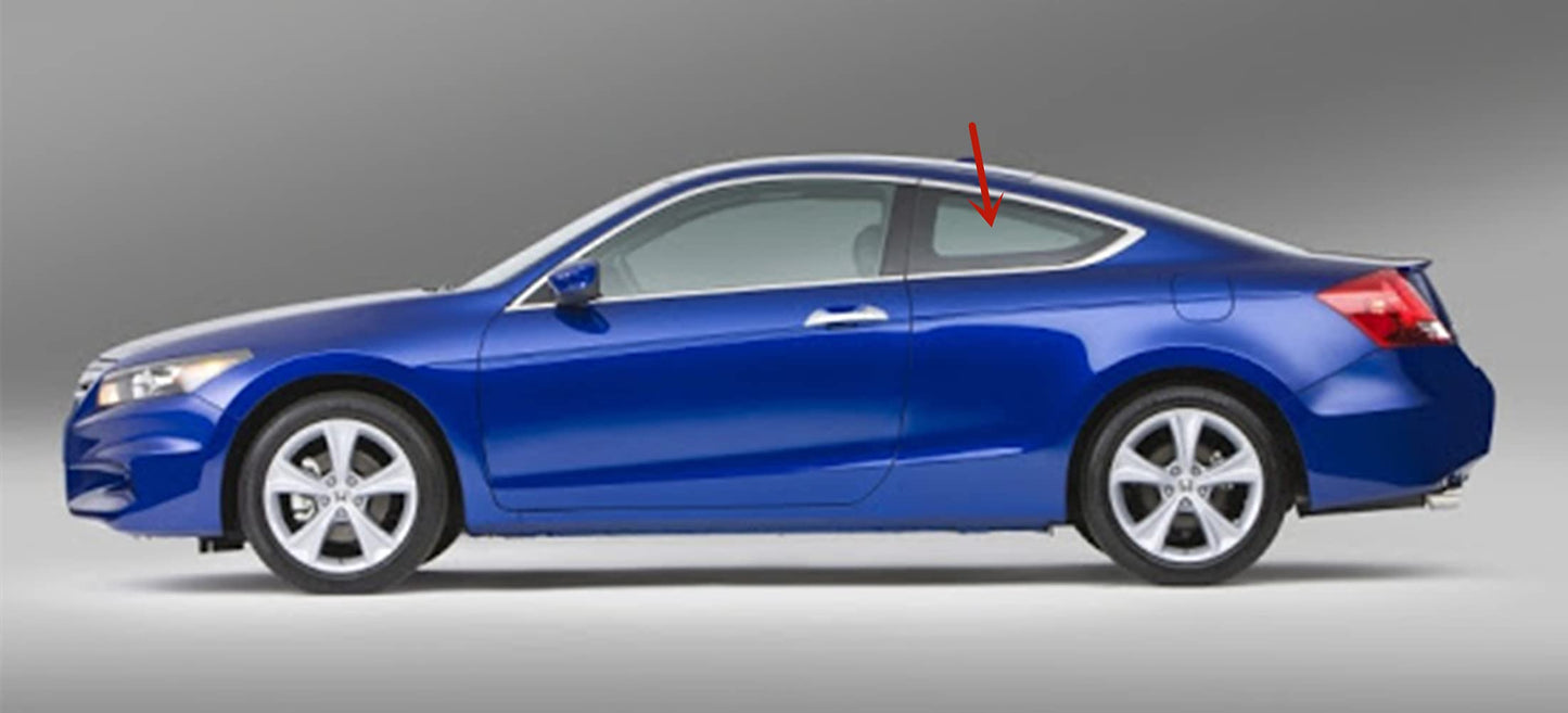 Driver Left Side Rear Quarter Window Quarter Glass Compatible with Honda Accord 2 Door Coupe 2008-2012 Models
