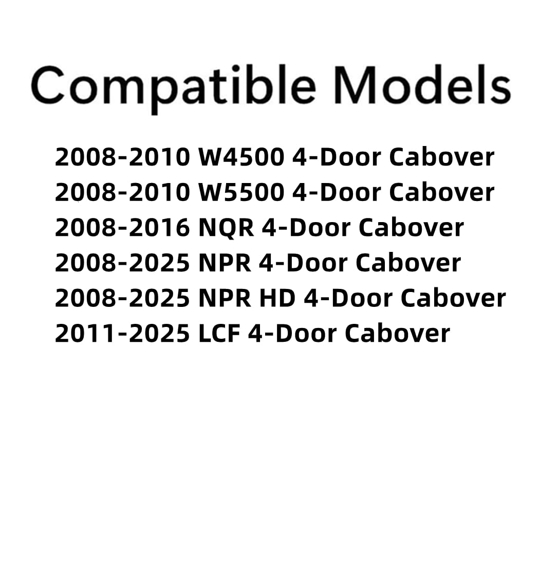 Tempered Privacy Passenger Right Side Rear Door Window Door Glass Compatible With Chevrolet / GMC LCF W4500 W5500 & Isuzu NQR 2008-2016 / NPR NPR-HD 2008-2025 4-Door Cabover Models