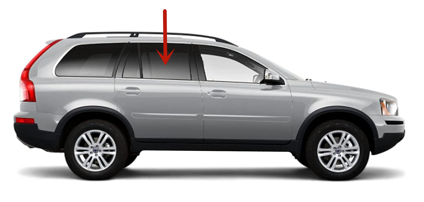 Passenger Right (R.H) Side Rear Door Window Door Glass Compatible with Volvo XC90 2003-2014 Models