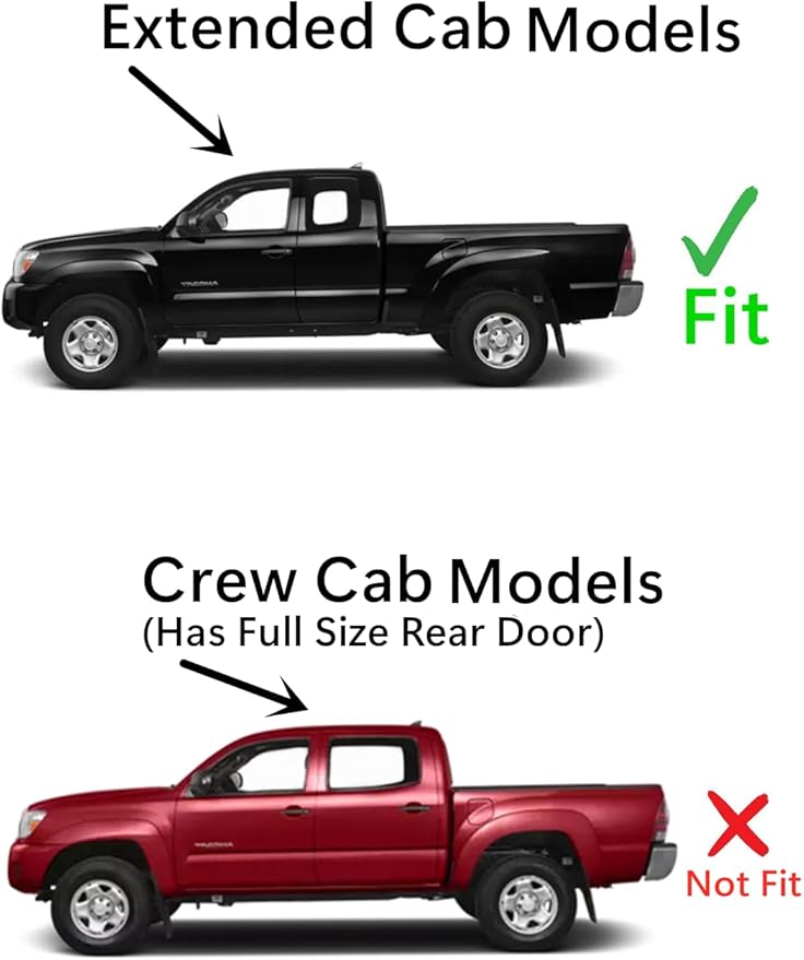 Clear Driver Left Side Quarter Window Quarter Glass Compatible with Toyota Tacoma Pickup Extended Cab 2005-2015 Models