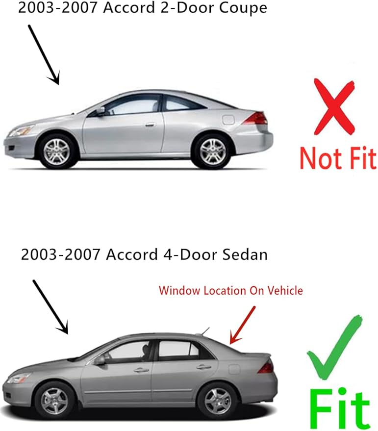 Heated Back Window Back Glass Compatible With Honda Accord 4 Door Sedan 2003-2007 Models