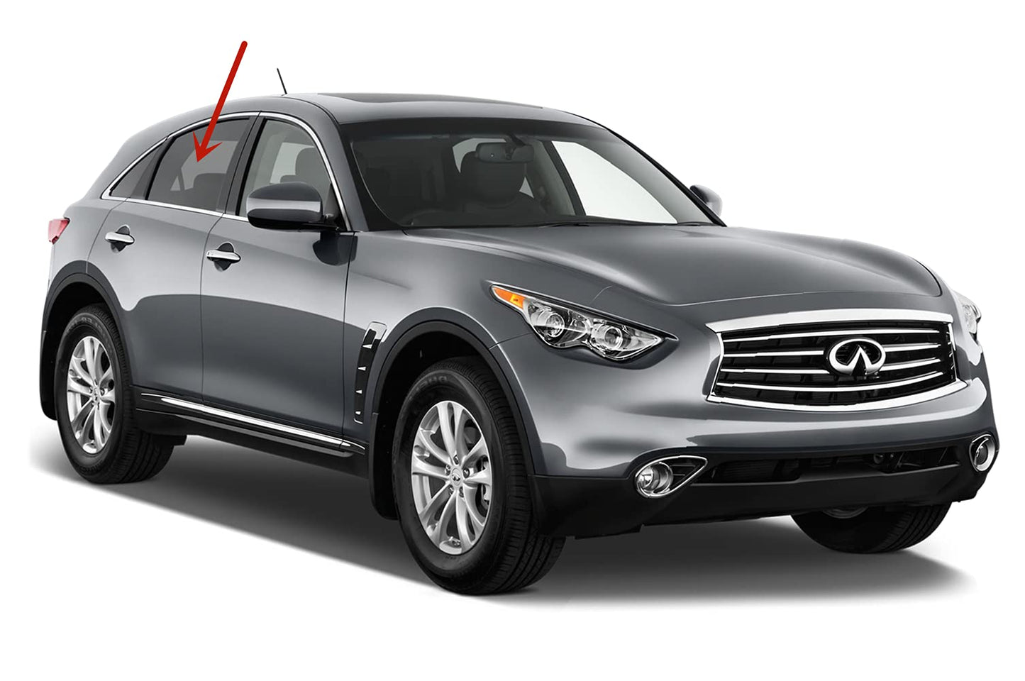 Passenger Right Side Rear Door Window Door Glass Compatible with Infiniti FX35 FX37 FX50 QX70 2009-2017 Models