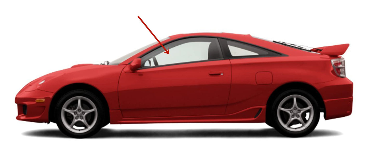 Driver Left Side Door Window Door Glass Compatible with Toyota Celica 2 Door Hatchback 2000-2005 Models