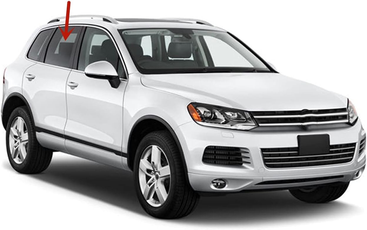 Passenger Right Side Rear Door Window Door Glass Compatible with Volkswagen Touareg 2011-2017 Models
