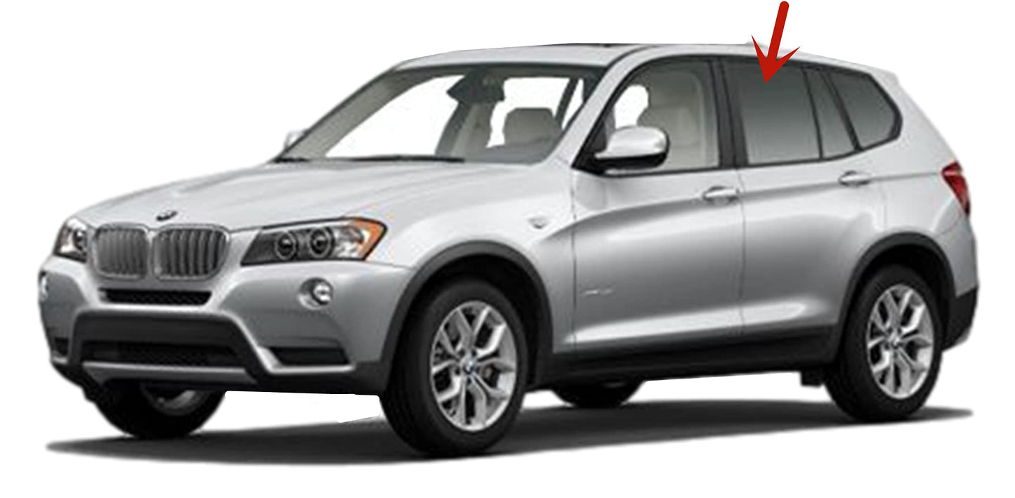 Driver Left Side Rear Door Window Door Glass Compatible with BMW X3 2011-2012 Models