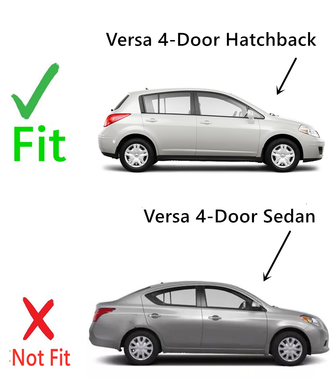 Black Moulding Style Tempered Passenger Right Side Front Vent Window Vent Glass Compatible with Nissan Versa 4-Door Hatchback 2007-2013 Models
