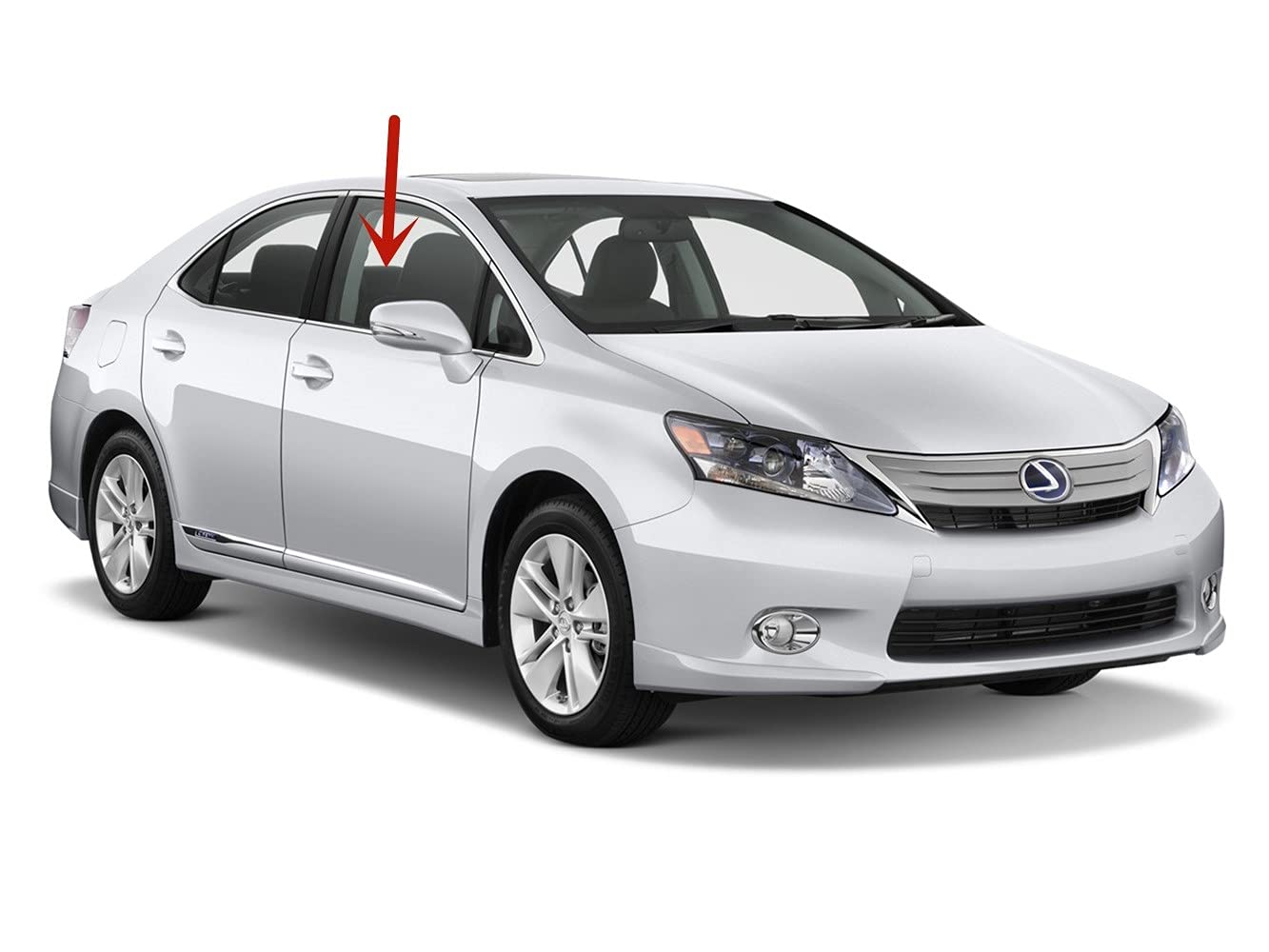 Passenger Right Side Front Door Window Door Glass Compatible with Lexus HS250h 2010-2012 Models
