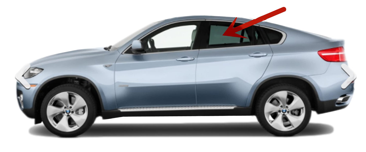 Driver Left Side Rear Door Window Door Glass Compatible with BMW X6 2008-2014 Models