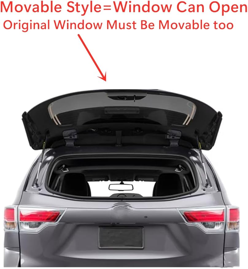 Movable Style Heated Rear Back Window Back Glass Compatible with Toyota Highlander 2014-2019 Models