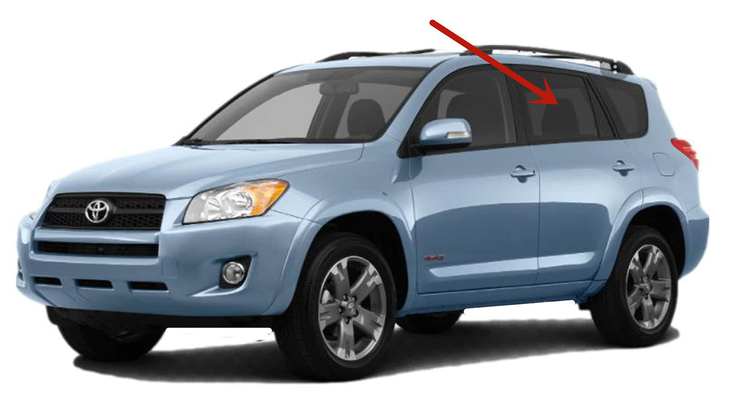 Driver Left Side Rear Door Window Door Glass Compatible with Toyota Rav4 2006-2012 Models
