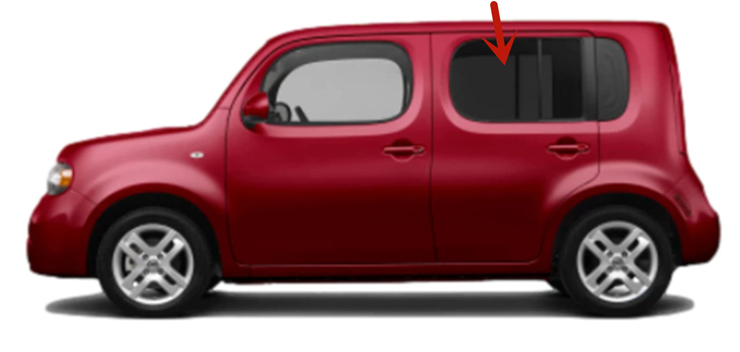 Driver Left Side Rear Door Window Door Glass Compatible with Nissan Cube 2009-2014 Models