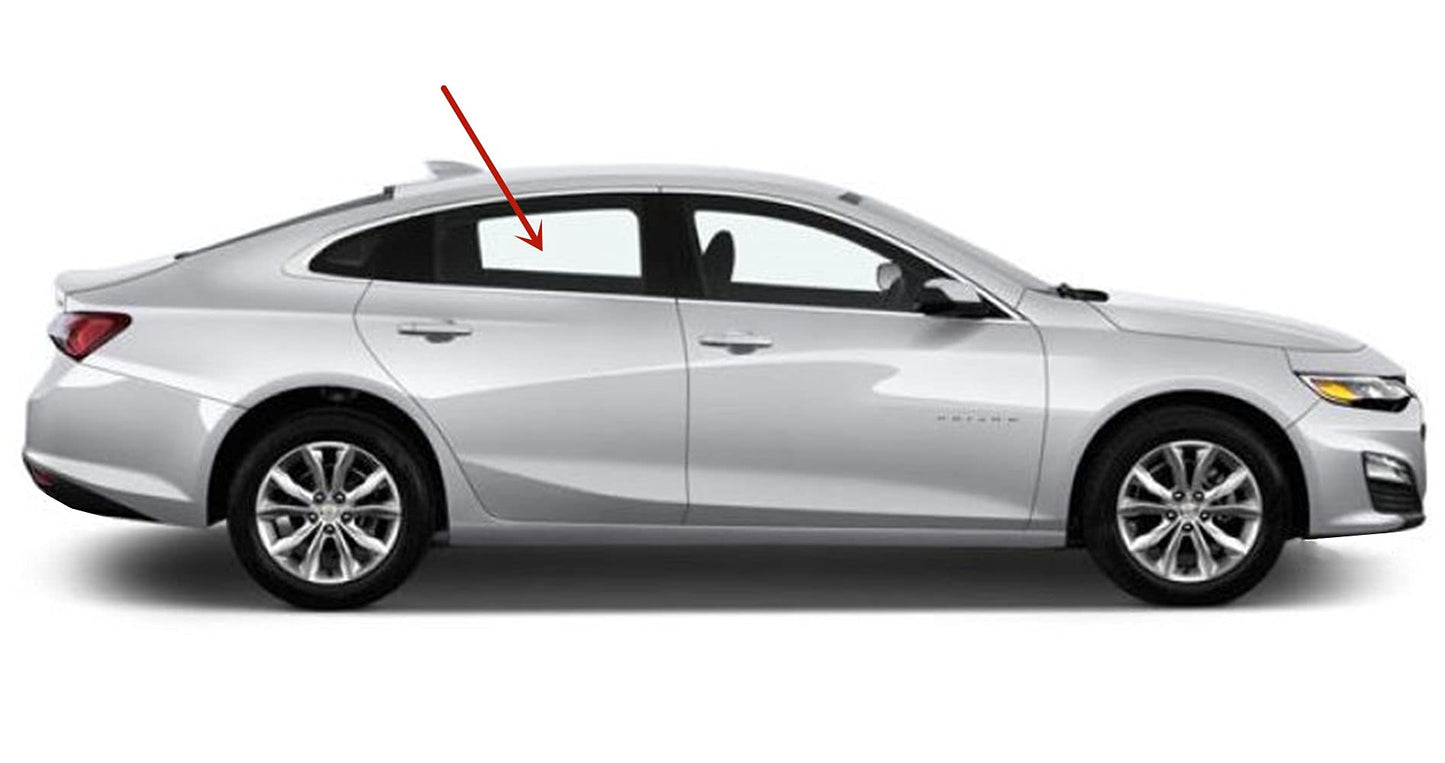 3.9mm Thickness Passenger Right Side Rear Door Window Door Glass Compatible with Chevrolet Malibu 2016-2022 Models