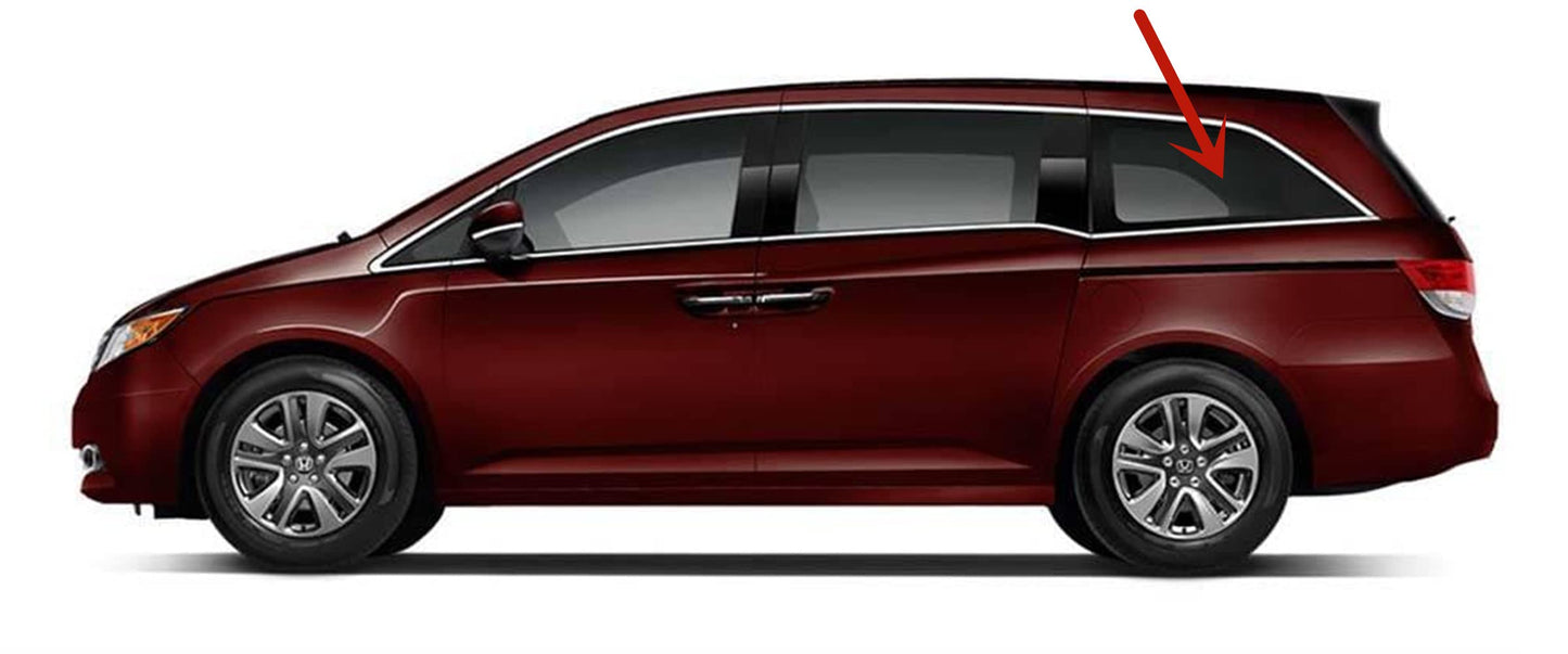 Without Antenna Style Driver Left Side Quarter Window Quarter Glass Compatible with Honda Odyssey 2011-2017 Models