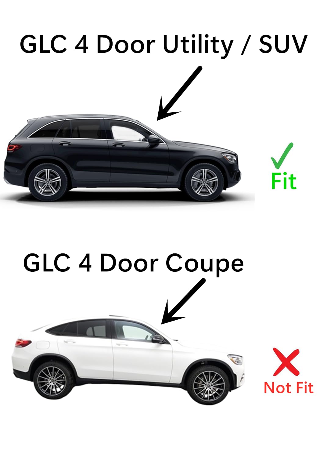 Passenger Right Side Front Door Window Door Glass Compatible with Mercedes Benz GLC250 / GLC300 / GLC350e / GLC43 AMG / GLC63 AMG 2016-2022 4 Door SUV Models