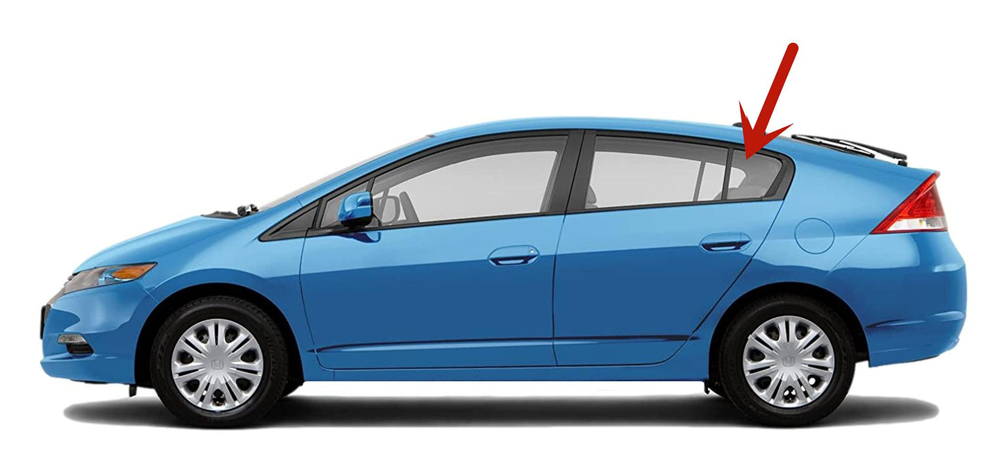Driver Left Side Rear Vent Window Vent Glass Compatible with Honda Insight 2010-2014 Models
