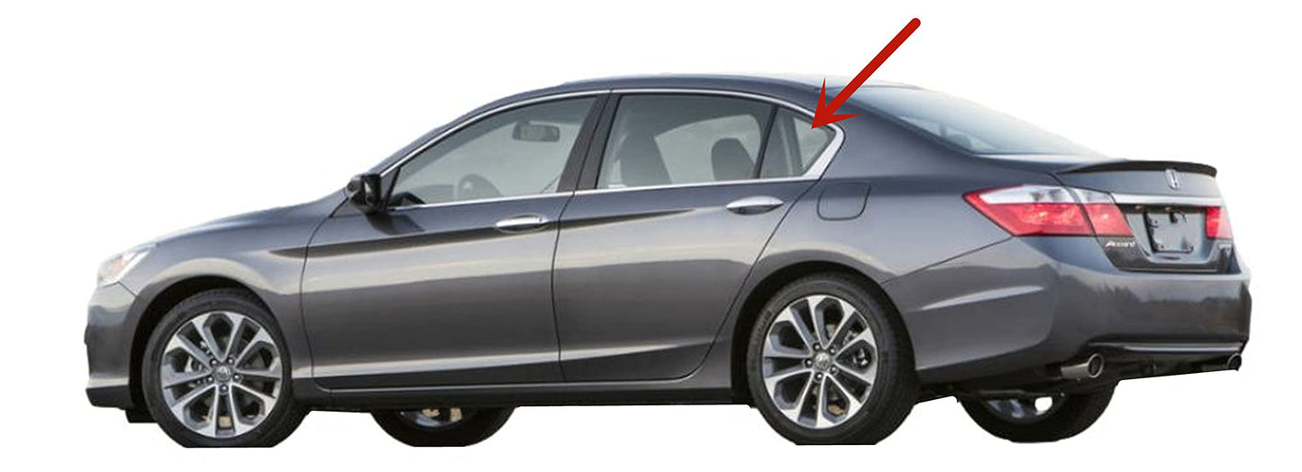 Driver Left Side Rear Vent Window Vent Glass Compatible with Honda Accord 4 Door Sedan 2013-2017 Models