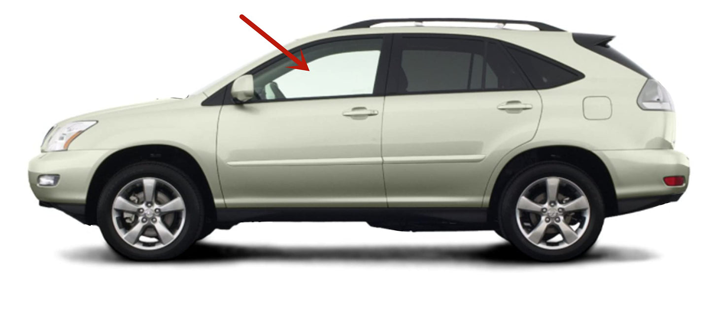 Driver Left Side Front Door Window Door Glass Compatible with Lexus RX330 / RX350 / RX400 2004-2009 Models