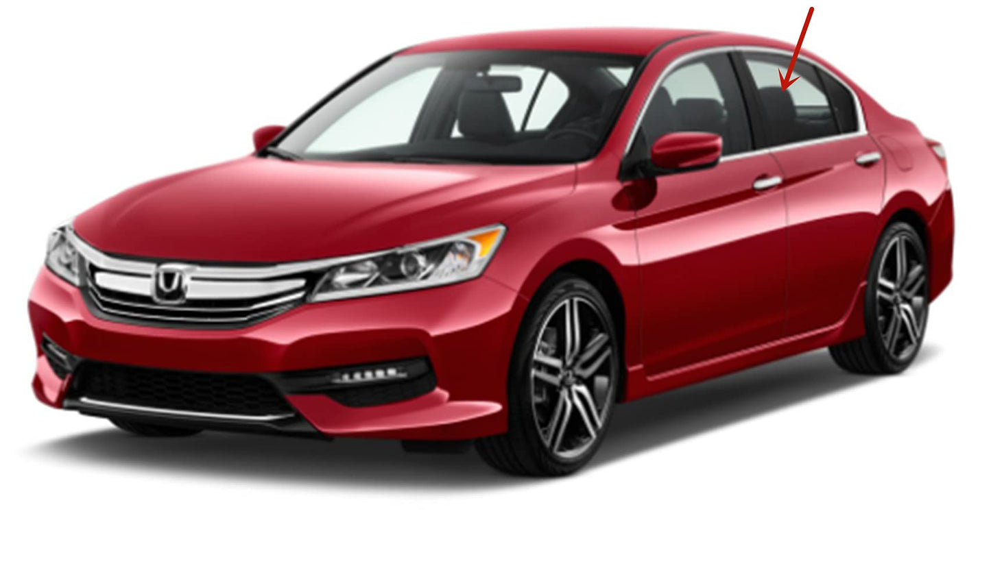 Driver Left Side Rear Door Window Door Glass Compatible with Honda Accord 4 Door Sedan 2013-2017 Models