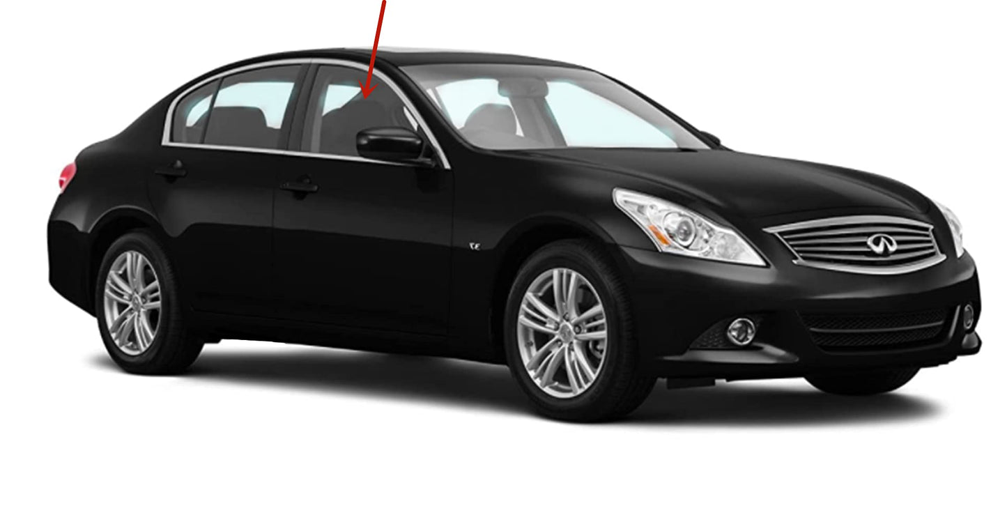 Passenger Right Side Front Door Window Door Glass Compatible with Infiniti G35 2007-2008 / G25 2011-2013 / G37 2009-2013 / Q4 2015-2016 4 Door Sedan Models