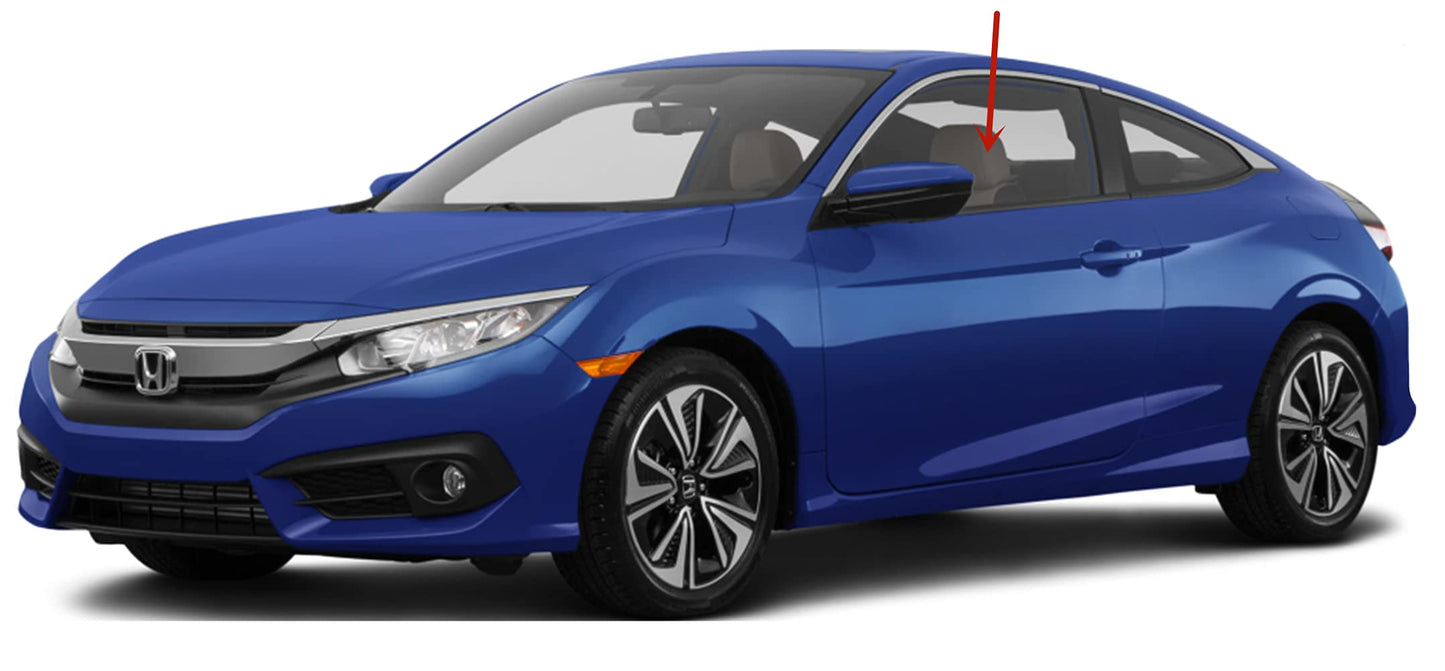 Driver Left Side Door Window Door Glass Compatible with Honda Civic 2 Dr Coupe 2016-2021 Models