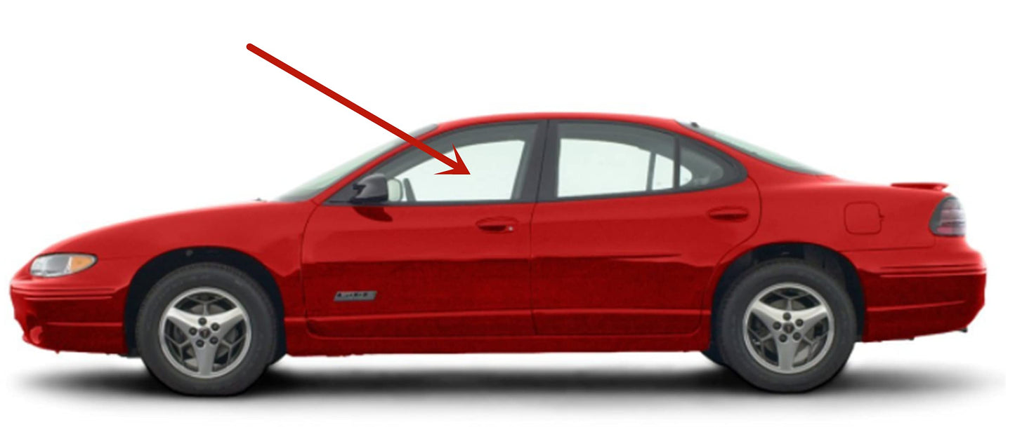 Driver Left Side Front Door Widow Glass Compatible with Pontiac Grand Prix 4 Door Sedan 1997-2003 Models