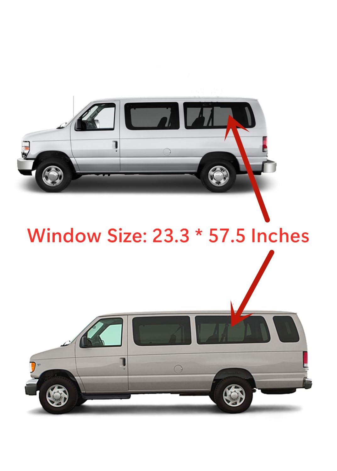 Stationary Driver Left Side Quarter Window Quarter Glass Compatible with Ford Econoline 1992-2016 Models