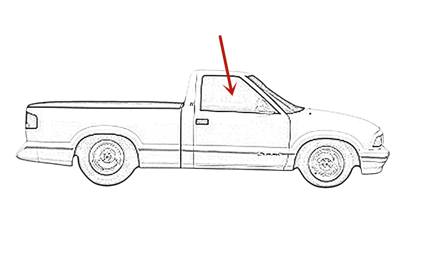 Passenger Right Side Front Door Window Door Glass Compatible with Chevrolet S10 Blazer 1993-1994 Models/S10 Pickup 1993 Models