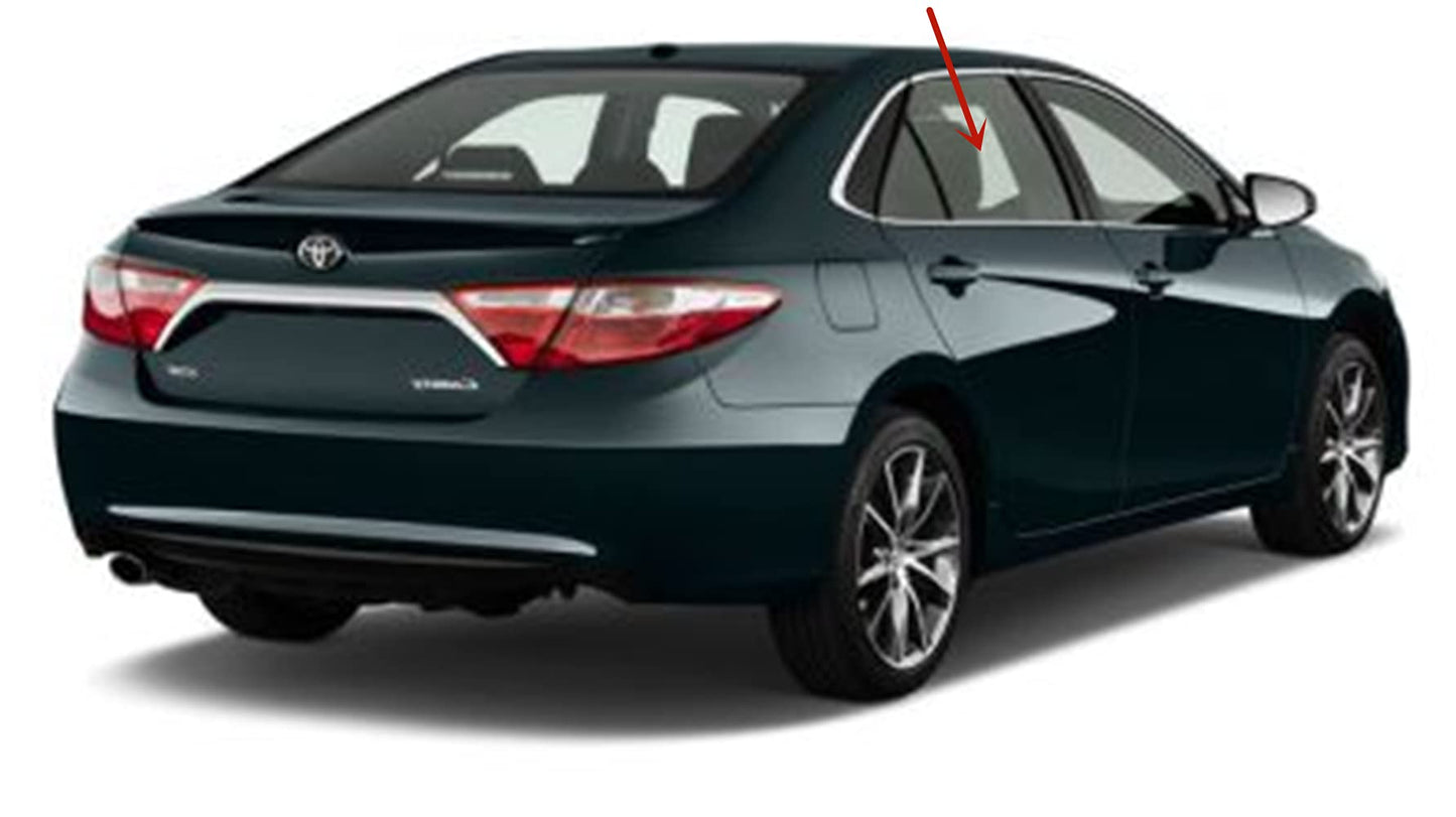 Passenger Right Side Rear Door Window Door Glass Compatible with Toyota Camry 4 Door Sedan 2015-2017 Models