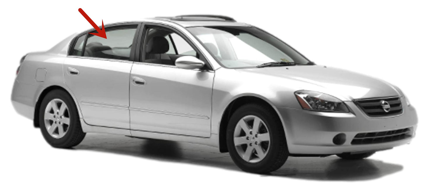 Passenger Right Side Rear Door Window Door Glass Compatible with Nissan Altima 4 Door Sedan 2002-2006 Models