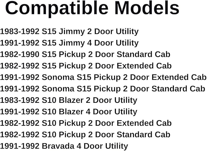 Passenger Right Side Front Door Window Door Glass Compatible with Chevrolet S10 Pickup/S10 Blazer/GMC S15/Sonoma S15 Pickup/Oldsmobile Bravada 1982-1992 Models