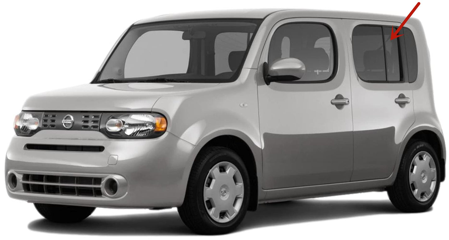 Driver Left Side Rear Vent Window Vent Glass Compatible with Nissan Cube 2009-2014 Models