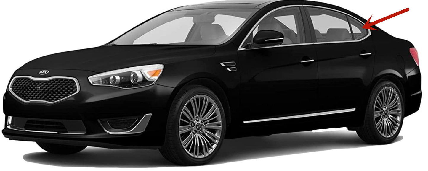 Driver Left Side Rear Vent Window Vent Glass Compatible with Kia Cadenza 2014-2016 Models