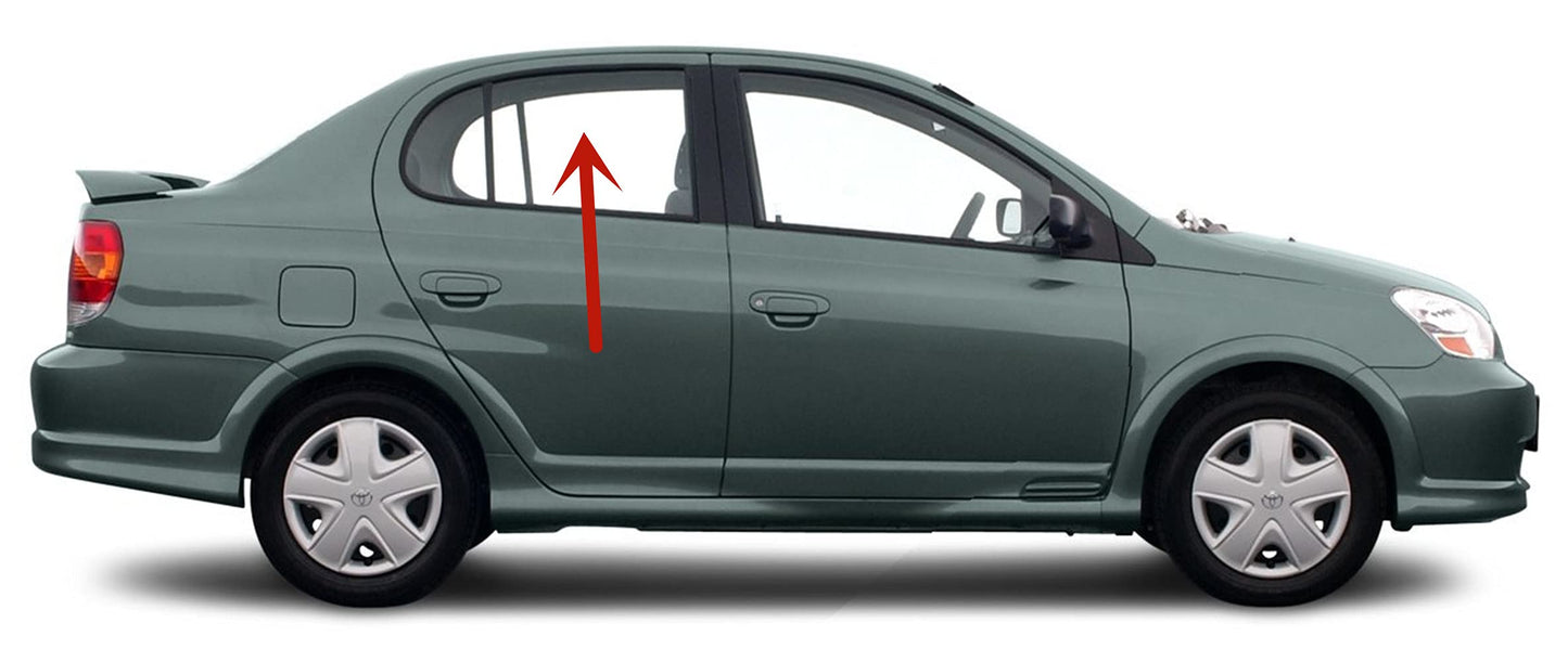 Passenger Right Side Rear Door Window Door Glass Compatible with Toyota Echo 4 Door Sedan 2000-2005 Models