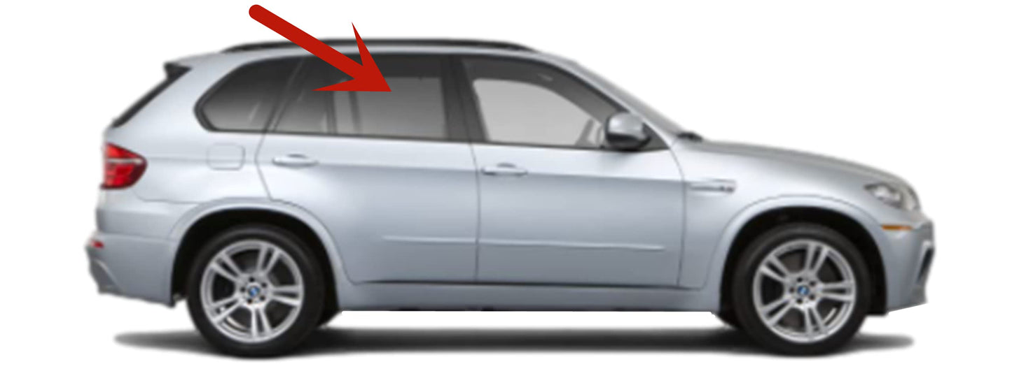 Passenger Right Side Rear Door Window Door Glass Compatible with BMW X5 2007-2013 Models