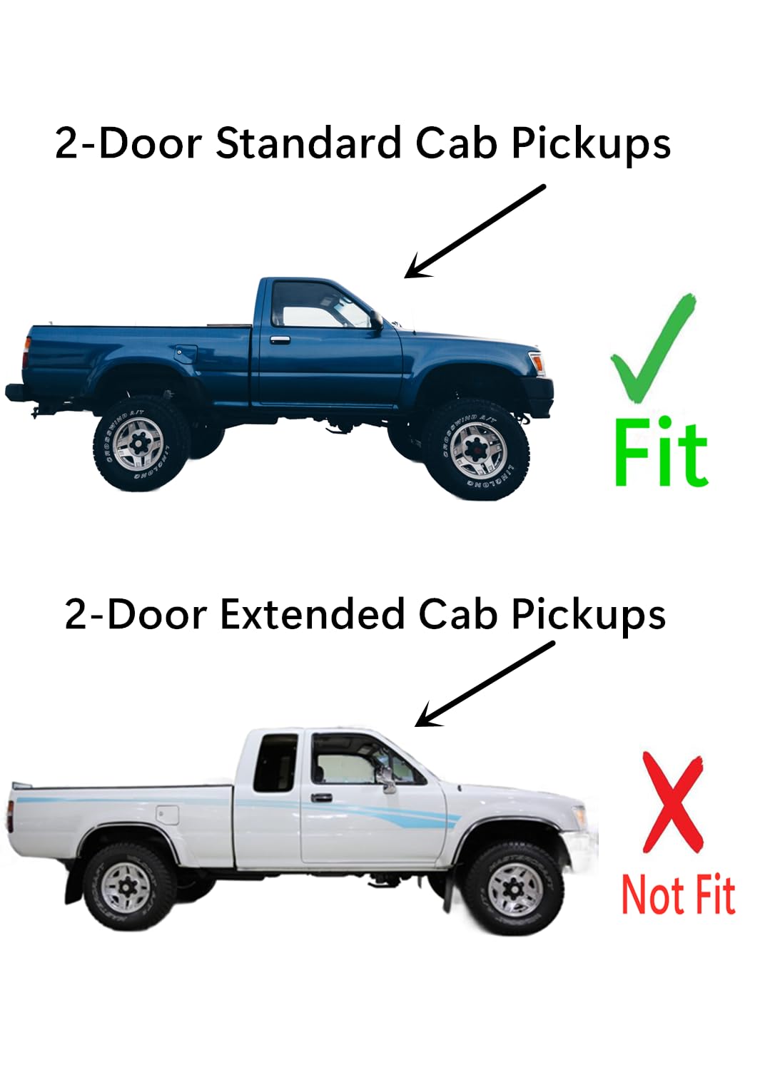 3-Panel Manual Rear Back Slider Window Glass Compatible with Toyota Pickup 2-Door Standard Cab 1984-1995 Models (Not For Extended Or Tacoma Pickups)