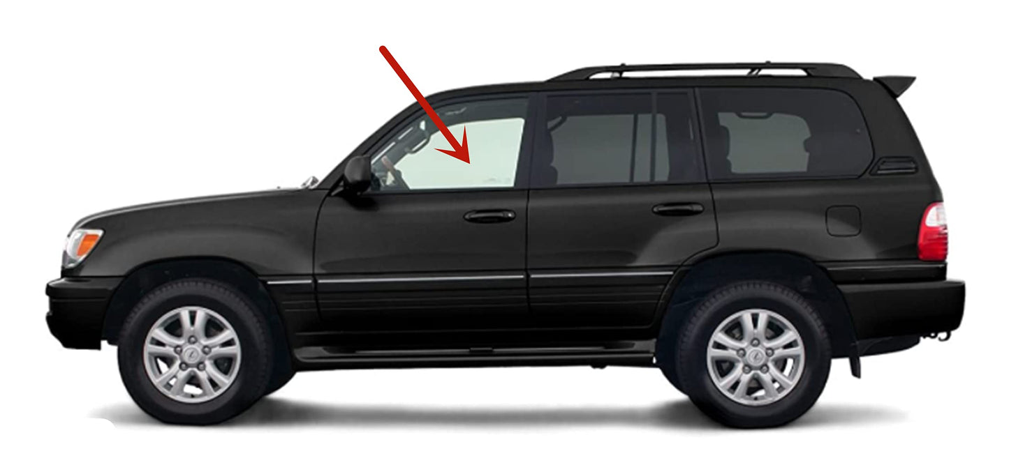 Driver Left Side Front Door Window Door Glass Compatible with Toyota Land Cruiser/Lexus LX 470 1998-2007 Models