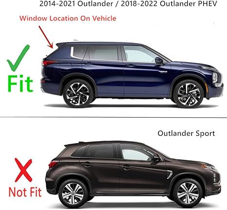 Heated Back Tailgate Window Back Glass Compatible with Mitsubishi Outlander 2014-2021 / PHEV 2018-2022 Models