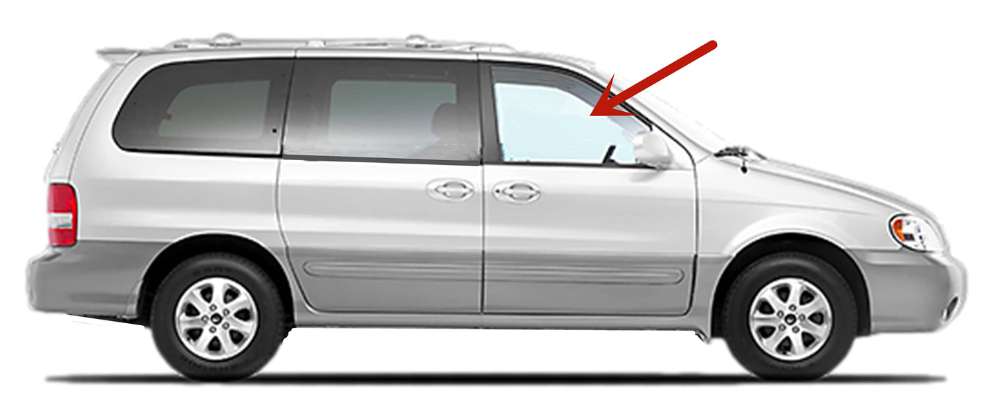 Passenger Right Side Front Door Window Door Glass Compatible with Kia Sedona 2002-2005 Models