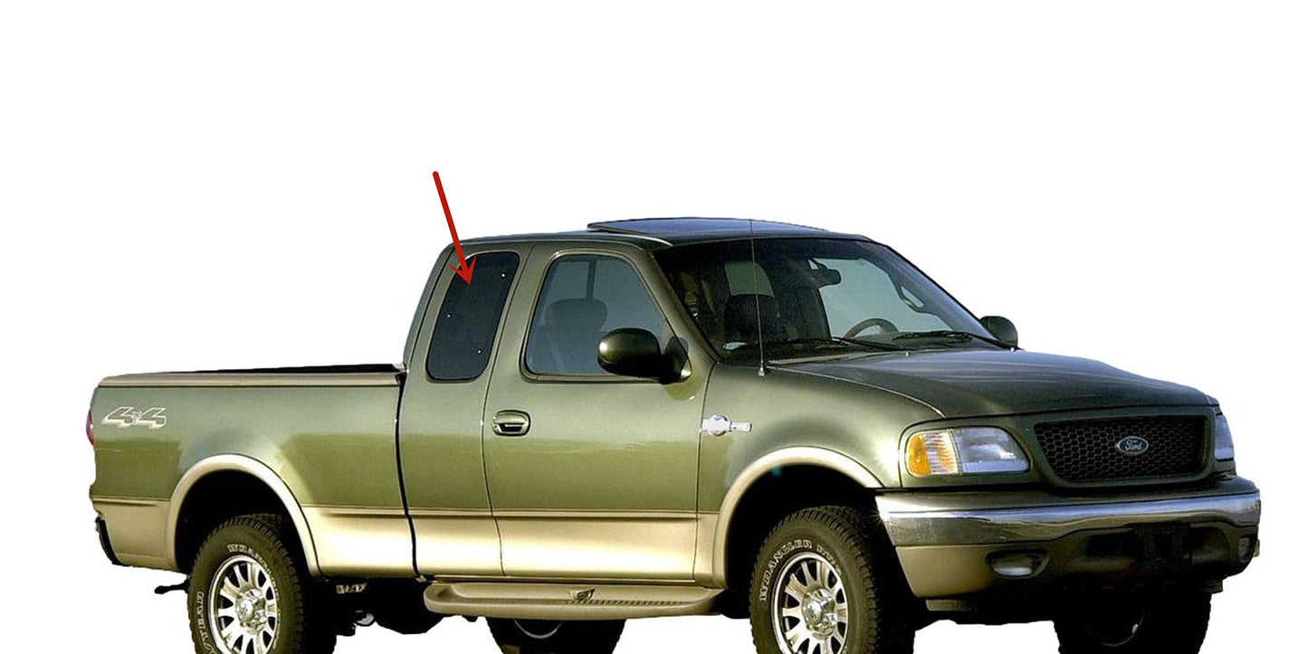 Privacy Movable Passenger Right Side Rear Access Door Quarter Glass Quarter Window Compatible with Ford F250 F350 F650 F750 F450 F550 Pickup 2 Door Super Cab 2000-2016 Models