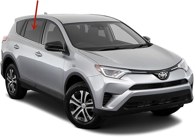 Passenger Right Side Rear Door Window Door Glass Compatible with Toyota RAV4 2013-2018 Models