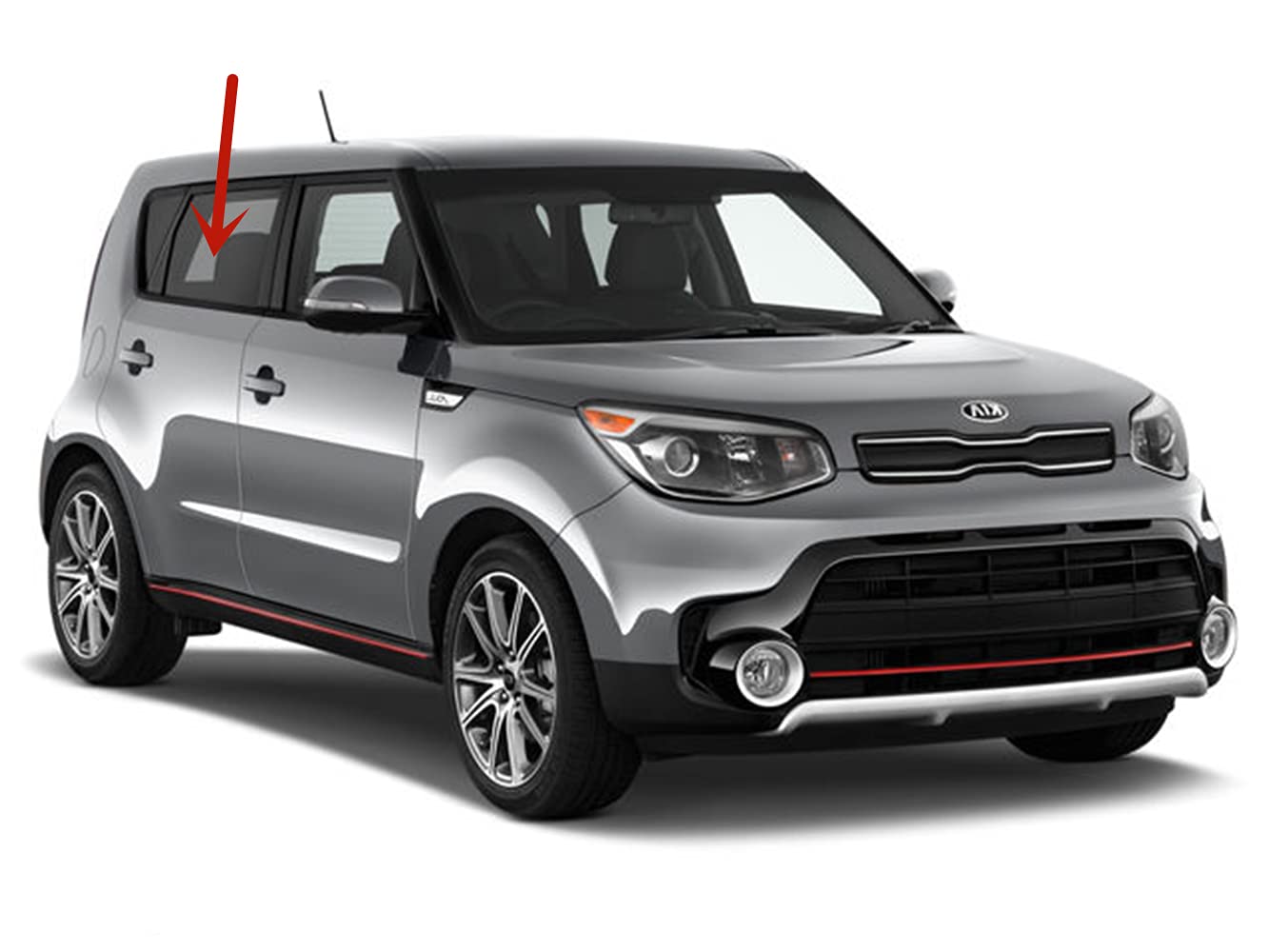 Passenger Right Side Rear Door Window Door Glass Compatible with Kia Soul 2014-2019 Models / Soul EV 2016-2018 Models