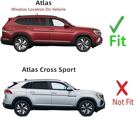 Passenger Right Side Rear Door Window Door Glass Compatible with Volkswagen Atlas 2018-2025 Models