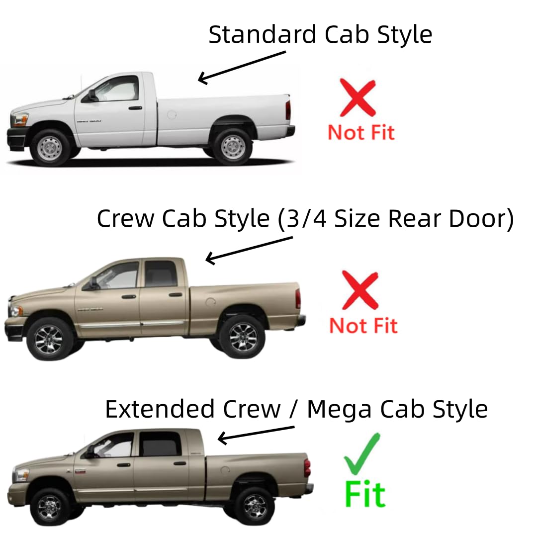 Laminated Driver Left Side Rear Door Window Door Glass Compatible with Dodge Ram Pickup 1500/2500/3500/4500/5500 4 Door Extended Crew/Mega Cab 2006-2007 Models