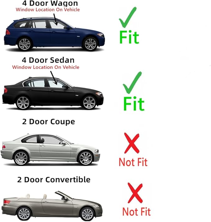 Passenger Right Side Front Door Window Door Glass Compatible with BMW M3 325i 325xi 328i 328xi 330i 330xi 335d 335i 335xi 4-Door Sedan 2006-2011 / 4-Door Wagon 2007-2012 Models