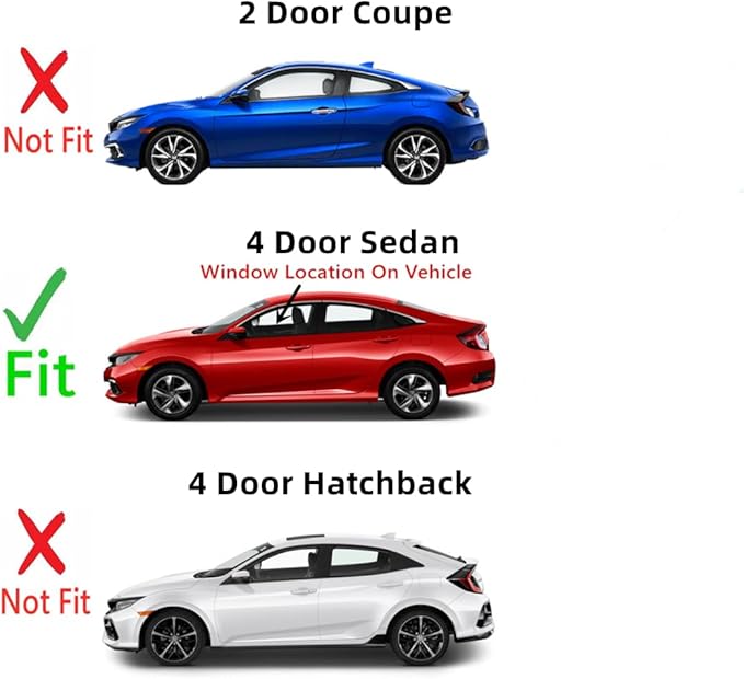 Driver Left Side Front Door Window Door Glass Compatible with Honda Civic 2016-2021 / Insight 2019-2022 4 Door Sedan Models