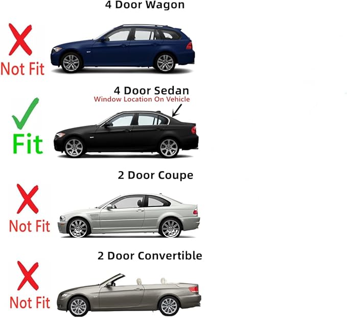Back Window Back Glass Compatible with BMW 325i 325xi 328i 328xi 330i 330xi 335d 335i 335xi 2006-2011 Models/BMW M3 2008-2012 4 Door Sedan Models